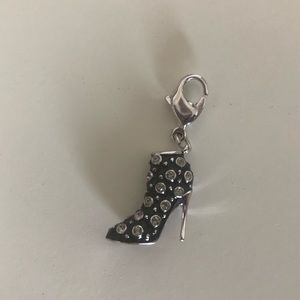 Black silver bootie Swarovski charm